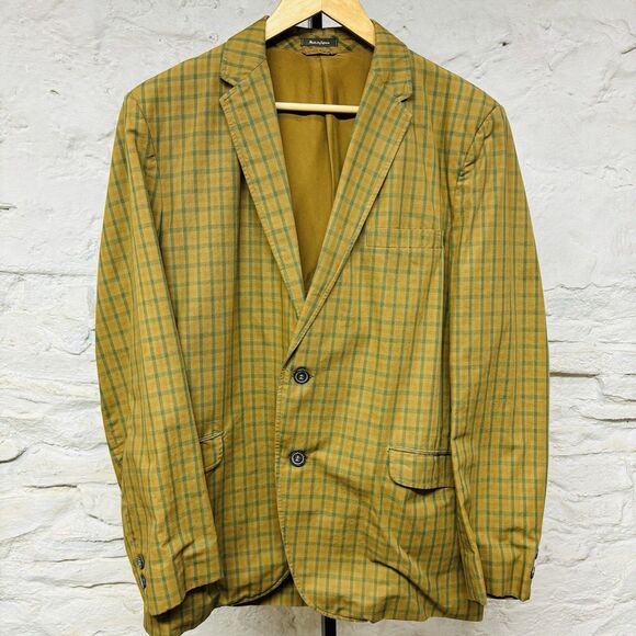 Vintage 60s 70s Made in Japan Plaid Check Blazer Sport Coat Jacket 40 Reg Preppy - Picture 1 of 11